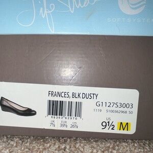 Black small wedge slip on